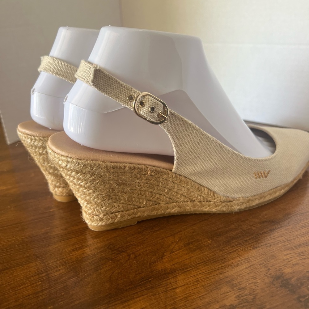 Viscata Barcelona Palomera Canvas Espadrille Wedge Slingbacks Beige EU 39 - Picture 14 of 15